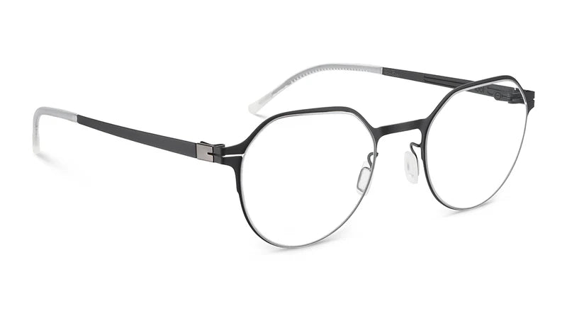 Black eyeglasses on a white background