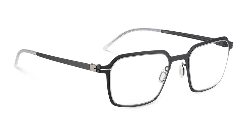Black eyeglasses on a white background