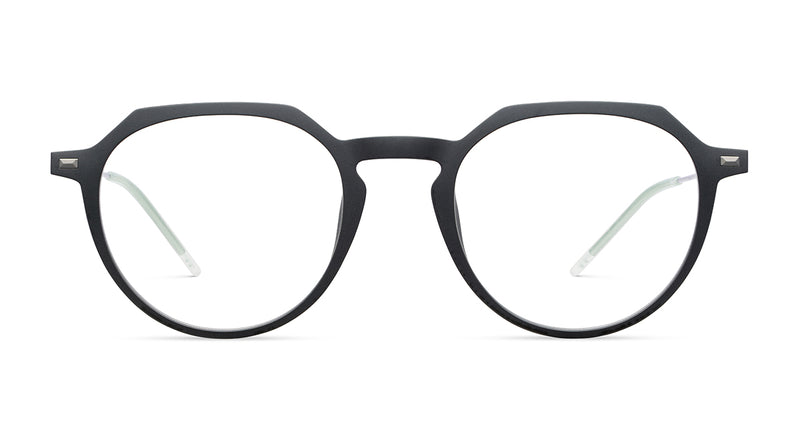 Black eyeglasses on a white background