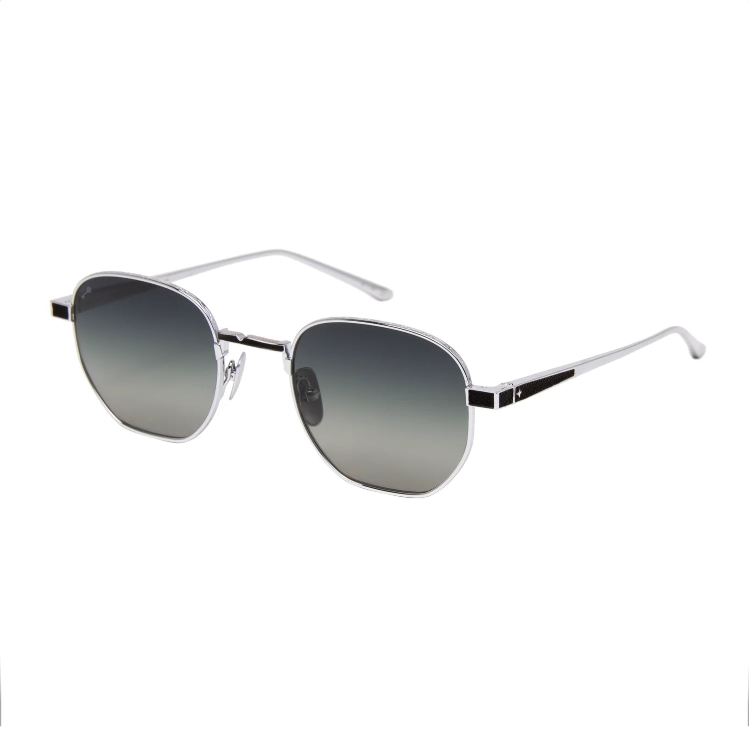 Gold-framed sunglasses with a gradient lens on a white background