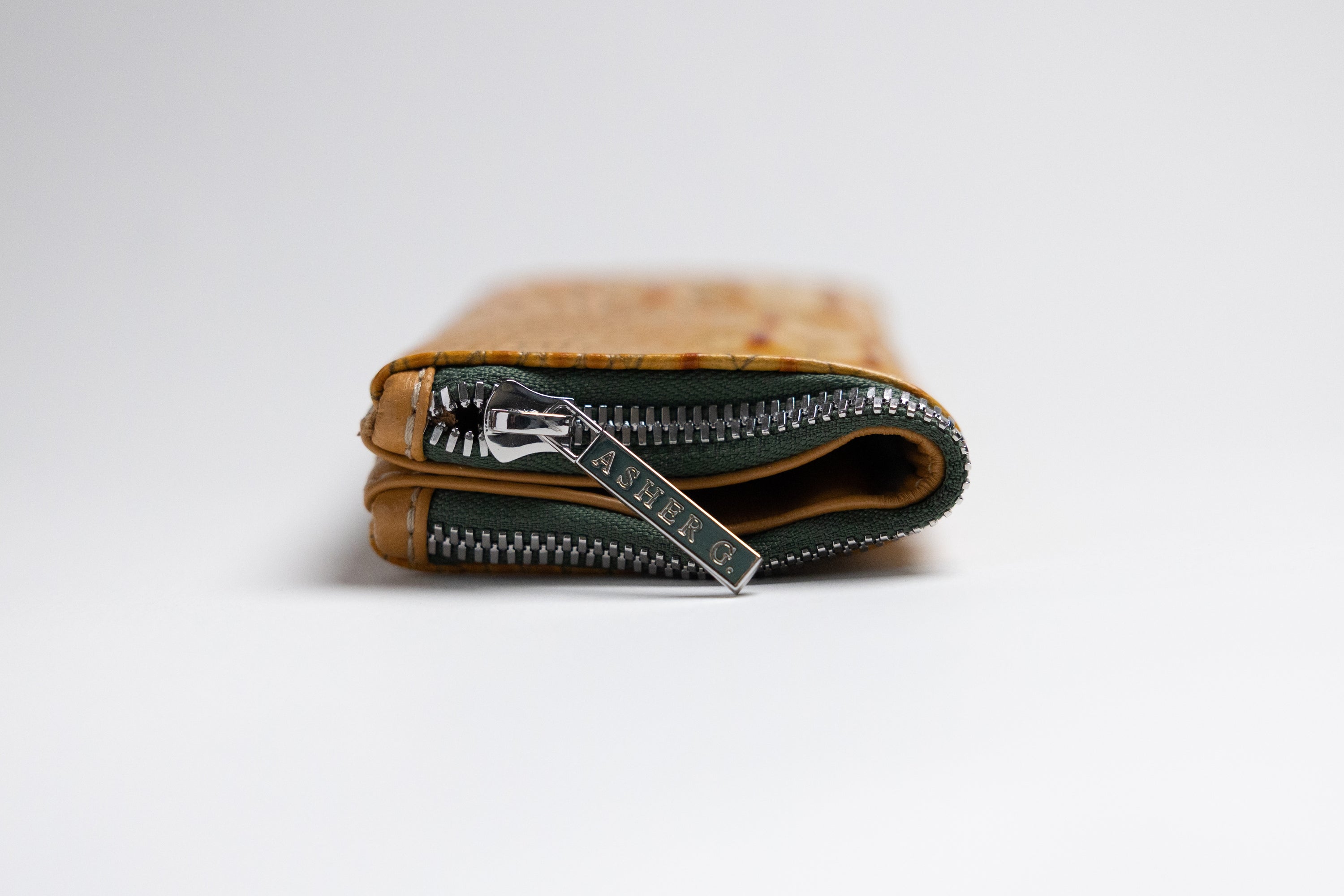 Asher G. X Framed Ewe Italian Hornback Croc Cowhide Eyewear Case