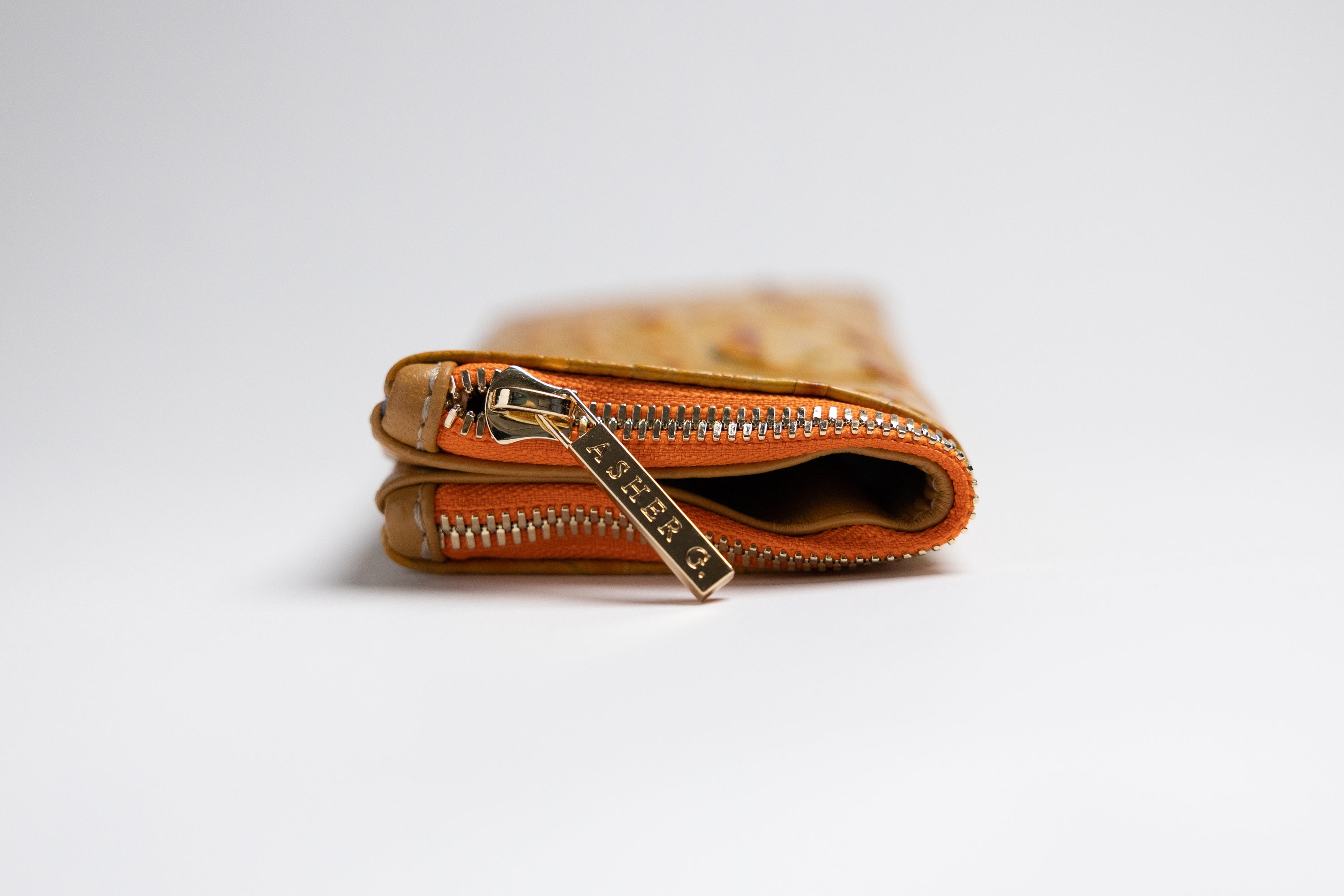 Asher G. X Framed Ewe Italian Hornback Croc Cowhide Eyewear Case