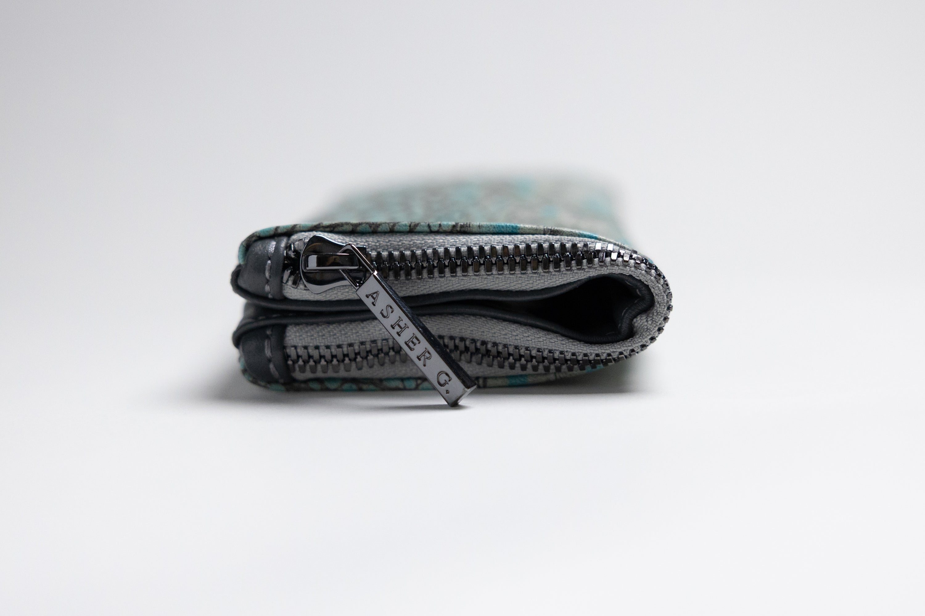 Asher G. X Framed Ewe Italian Hornback Croc Cowhide Eyewear Case