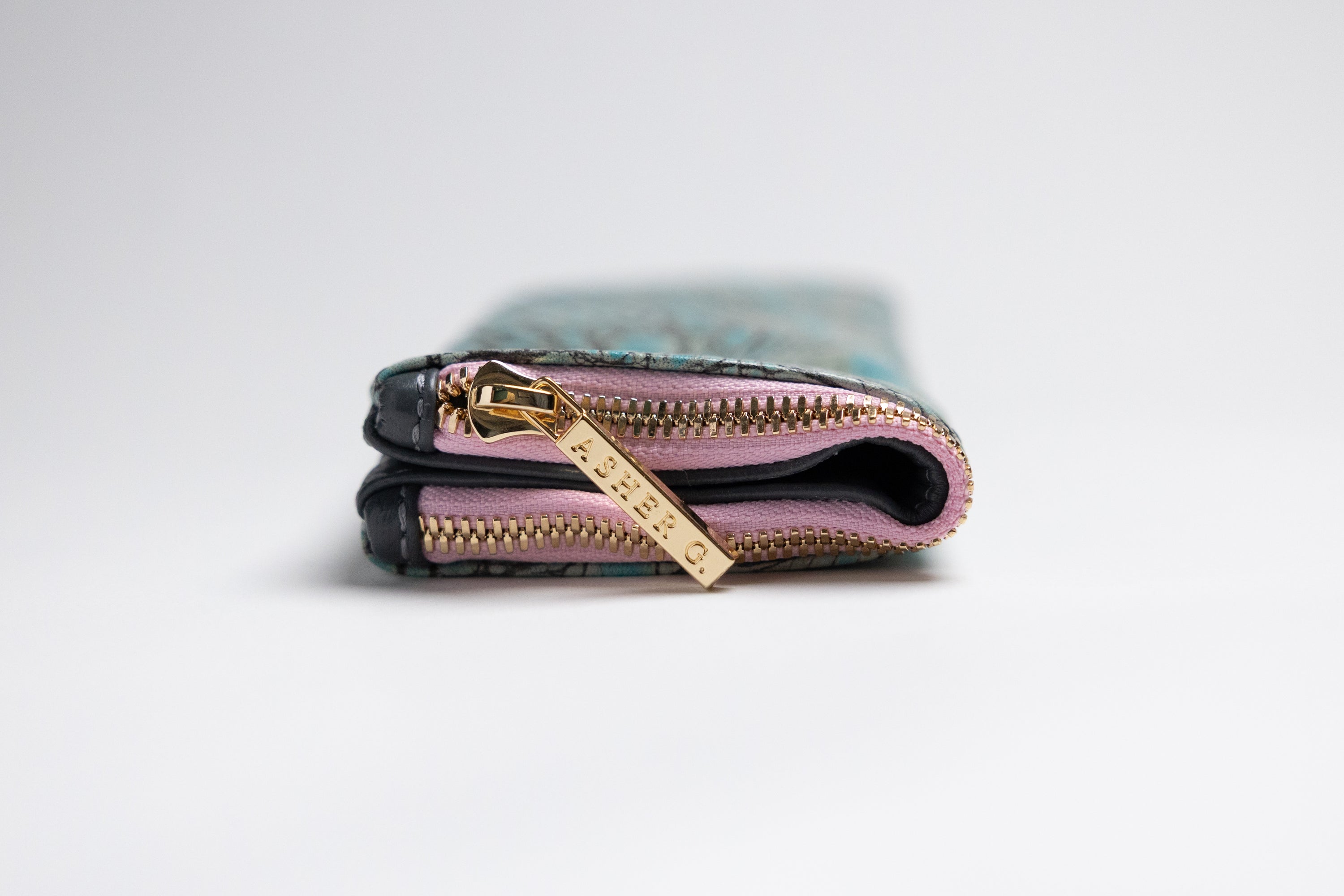 Asher G. X Framed Ewe Italian Hornback Croc Cowhide Eyewear Case