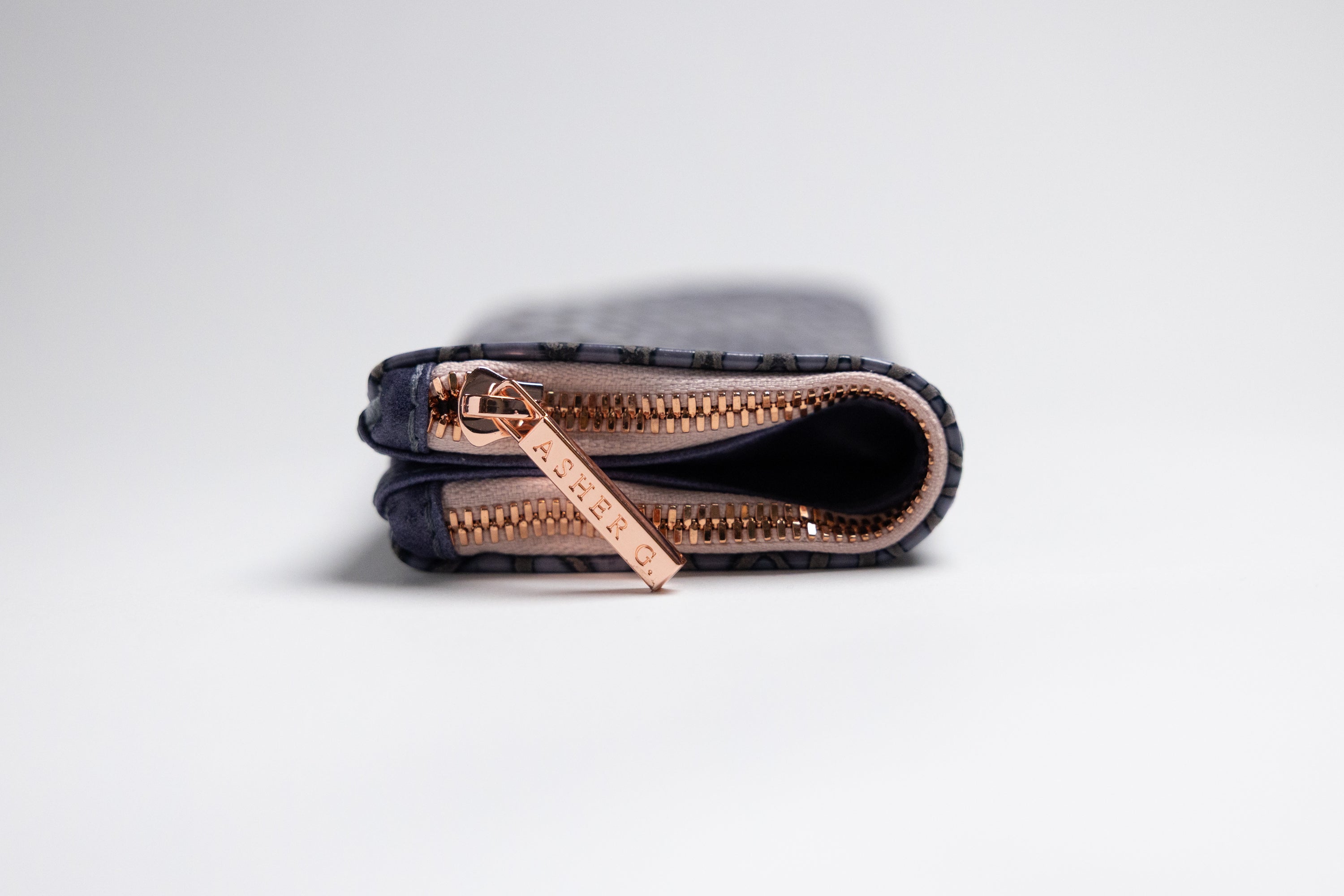 Asher G. X Framed Ewe Italian Hornback Croc Cowhide Eyewear Case