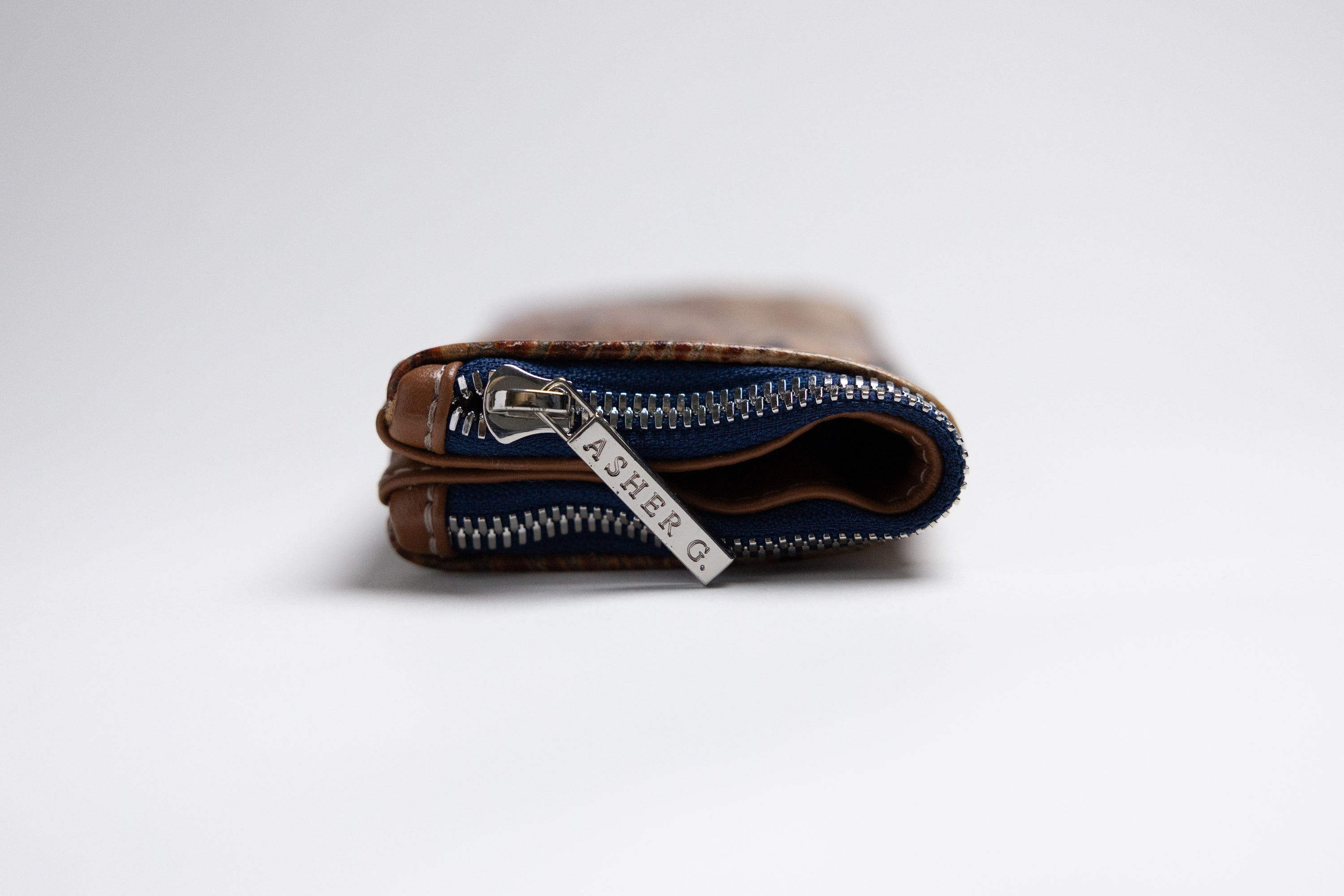 Asher G. X Framed Ewe Italian Hornback Croc Cowhide Eyewear Case