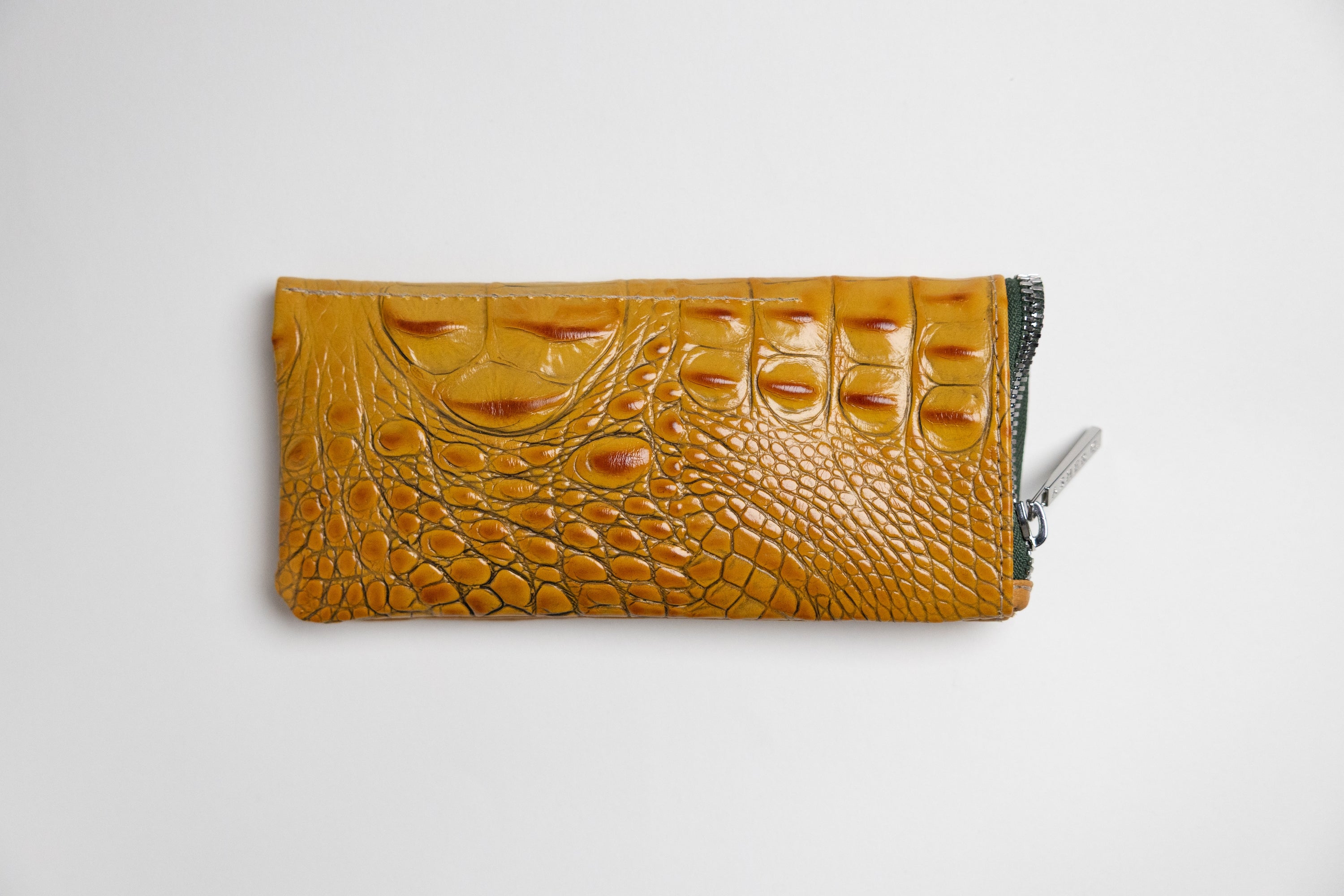 Asher G. X Framed Ewe Italian Hornback Croc Cowhide Eyewear Case