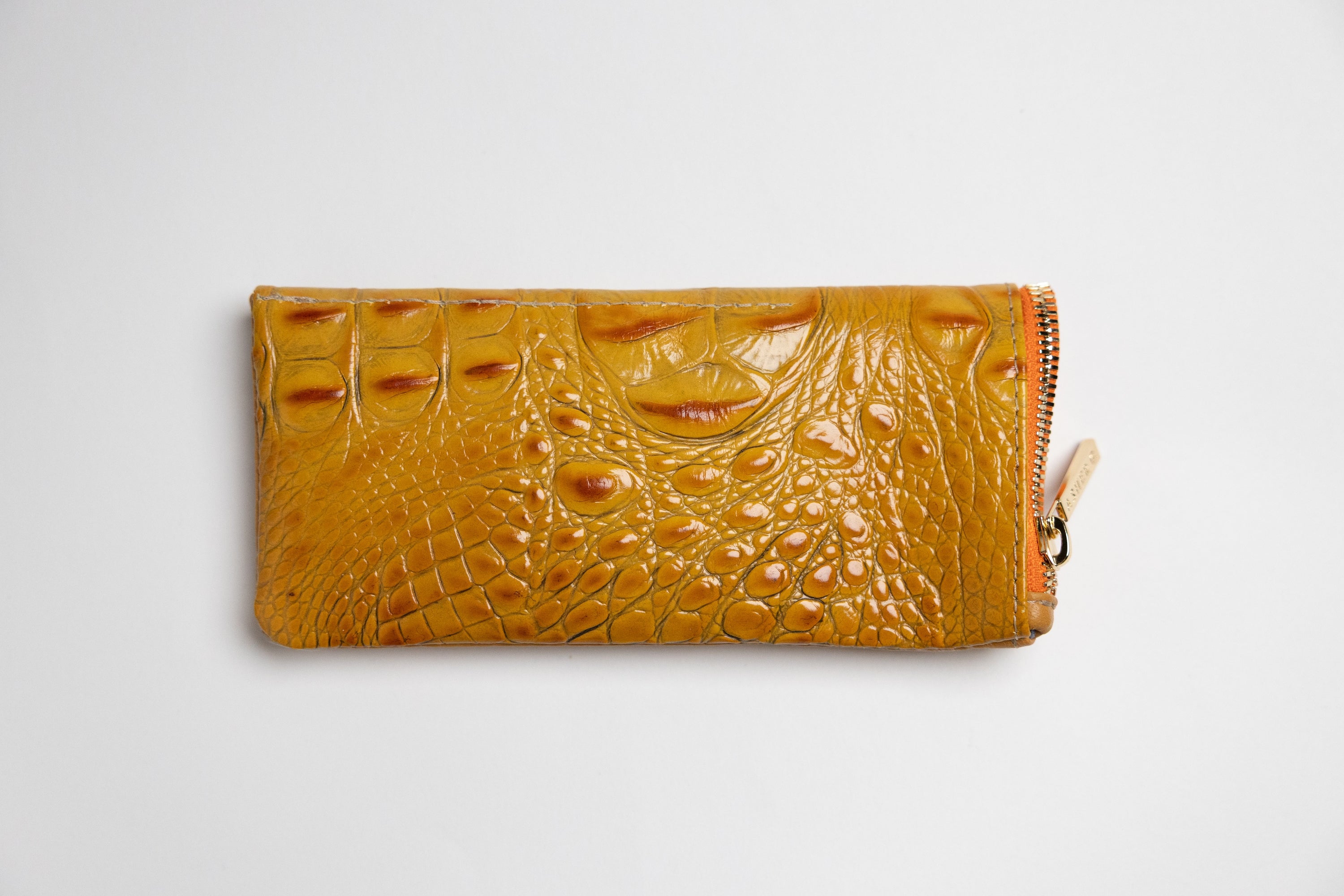 Asher G. X Framed Ewe Italian Hornback Croc Cowhide Eyewear Case