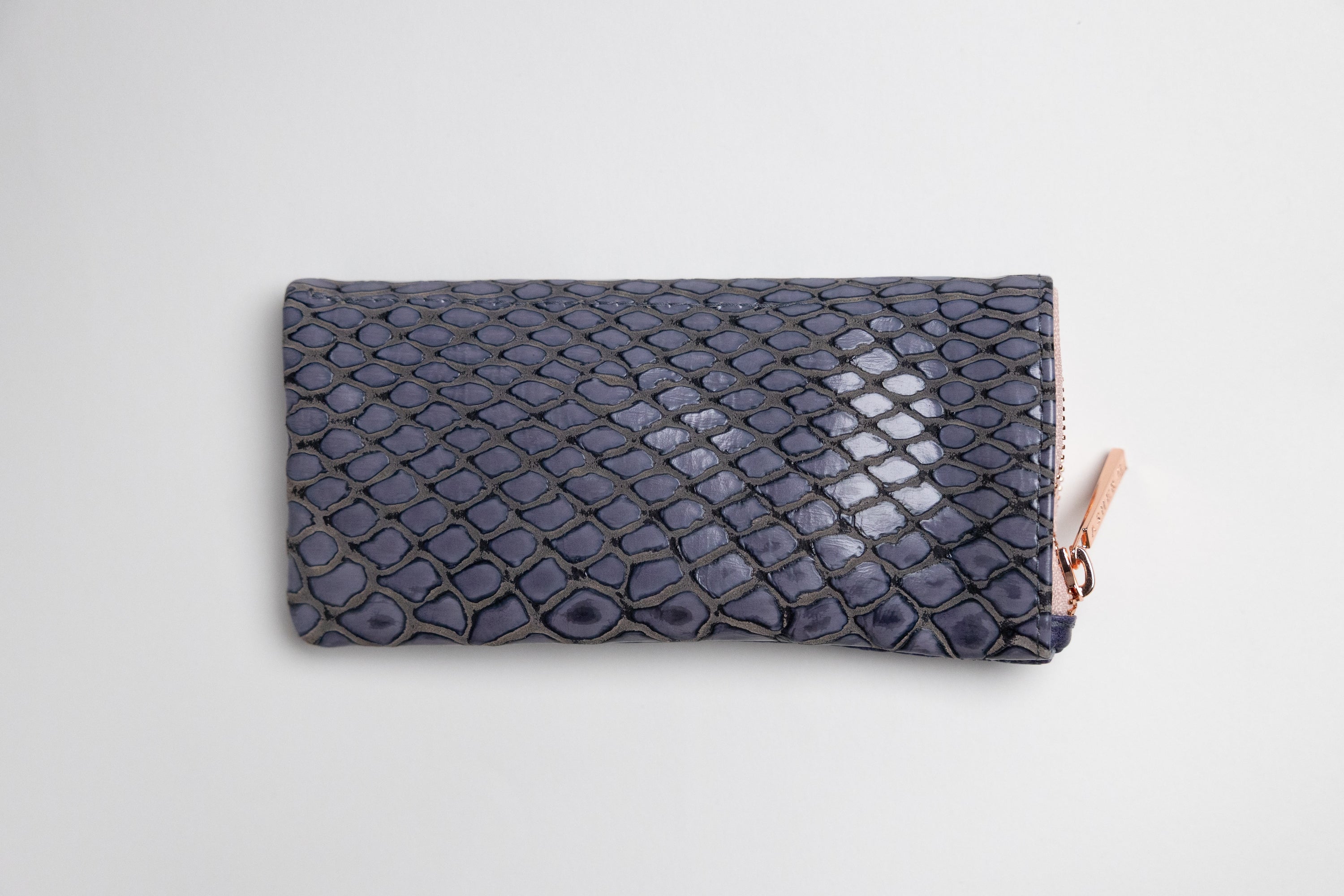 Asher G. X Framed Ewe Italian Hornback Croc Cowhide Eyewear Case