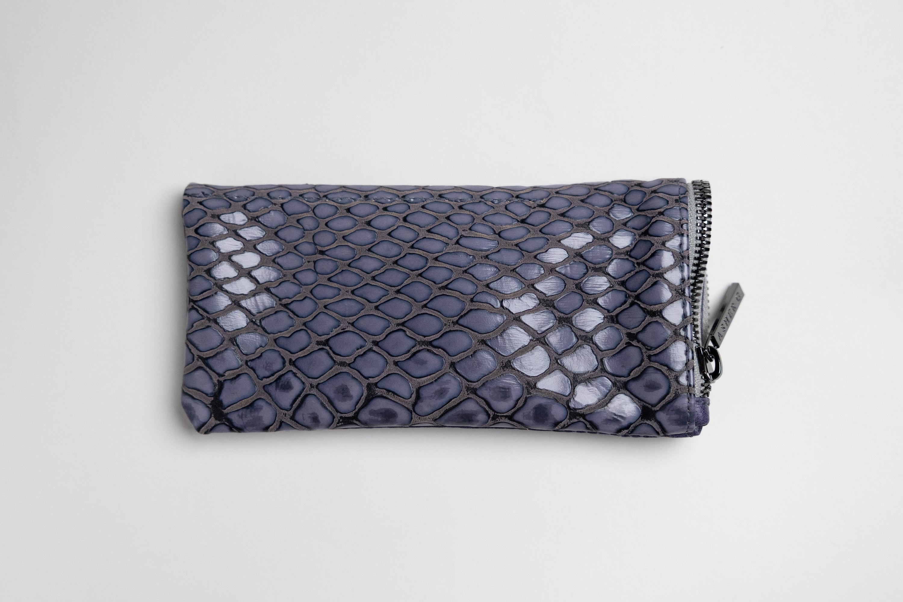 Asher G. X Framed Ewe Italian Hornback Croc Cowhide Eyewear Case