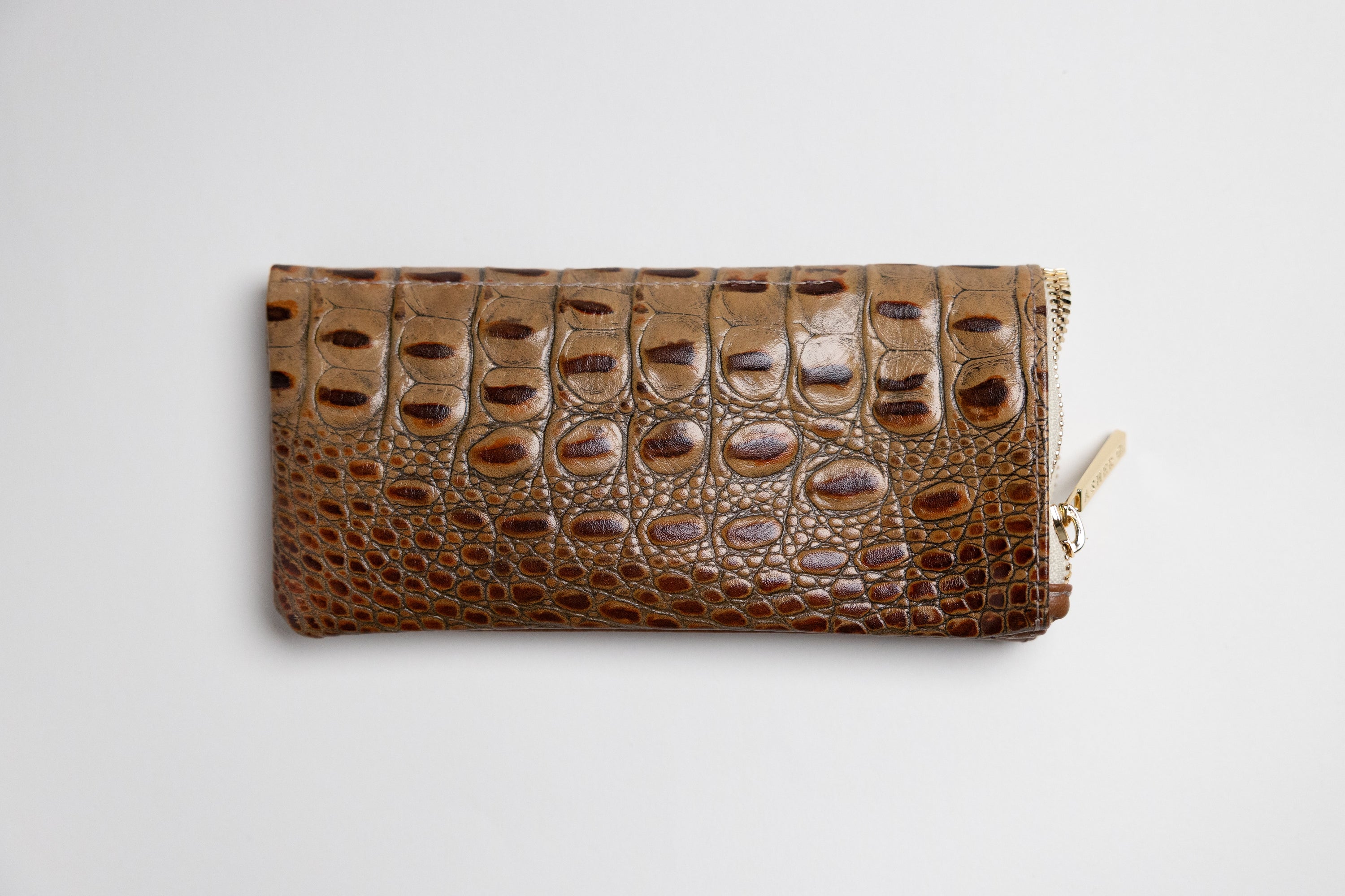 Asher G. X Framed Ewe Italian Hornback Croc Cowhide Eyewear Case