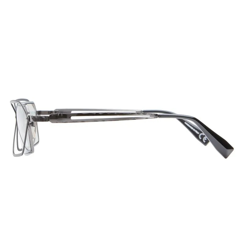 Sunglasses with a metallic frame on a white background