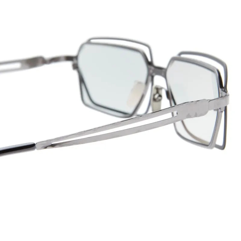 Silver sunglasses on a white background