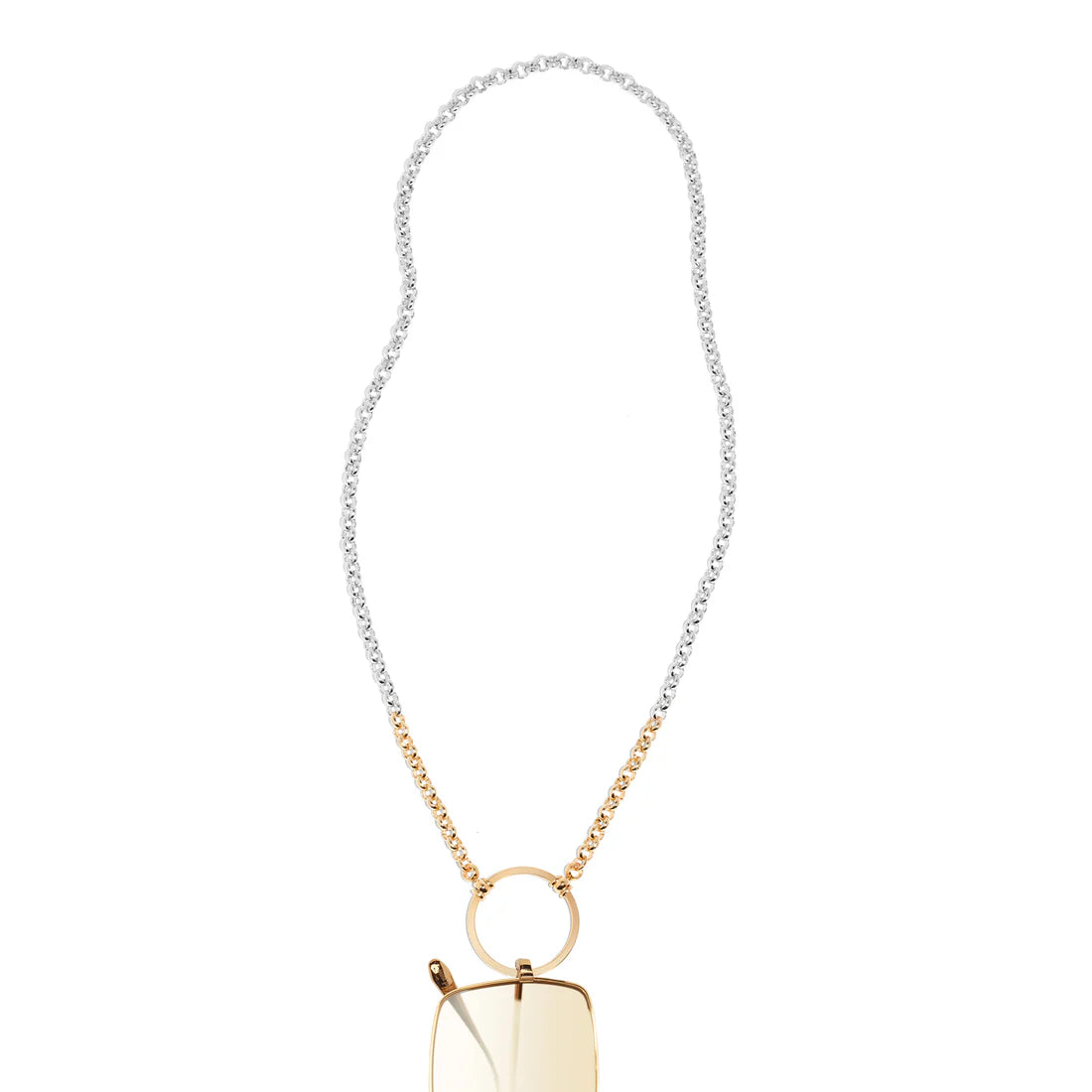 Necklace with a gold pendant on a white background
