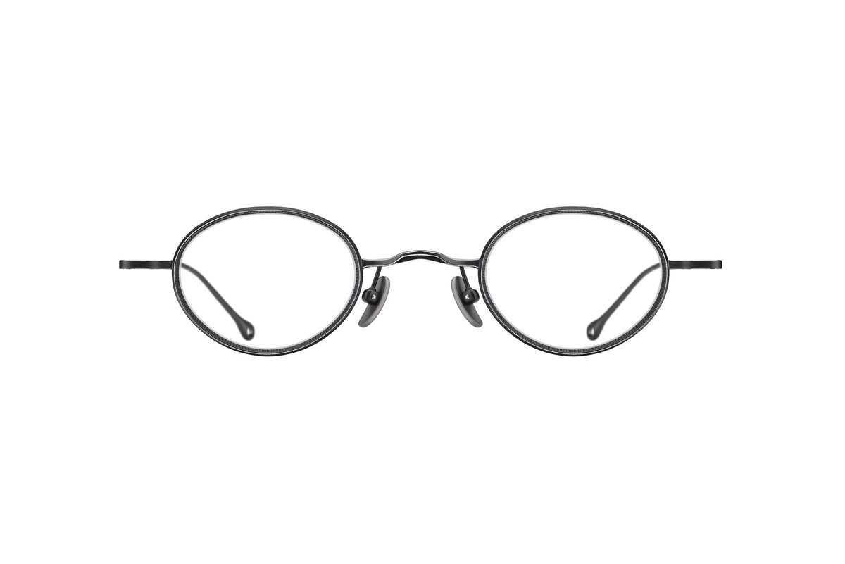 RIGARDS RG1010ZC dark grey, handmade oval-frame sunglasses with thin titanium temples and adjustable nose pads.