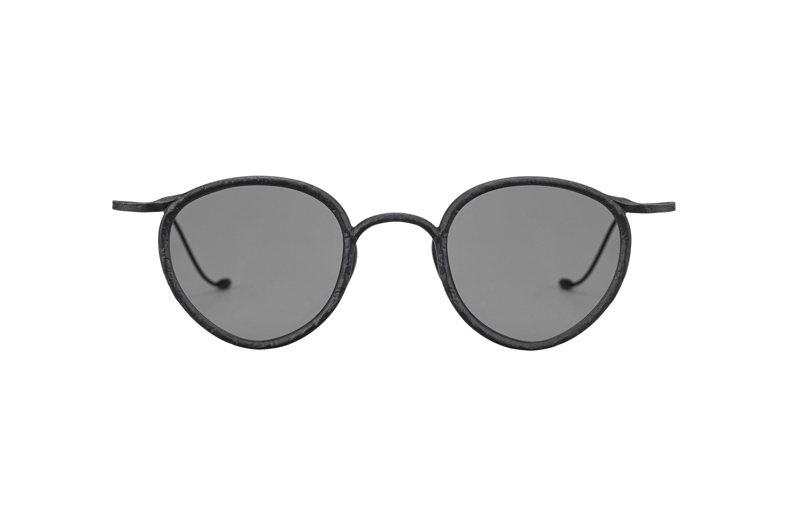 RIGARDS RG1939ZC black round sunglasses by RIGARDS, featuring dark tinted UV400 sun lenses, displayed on a white background and viewed directly from the front.