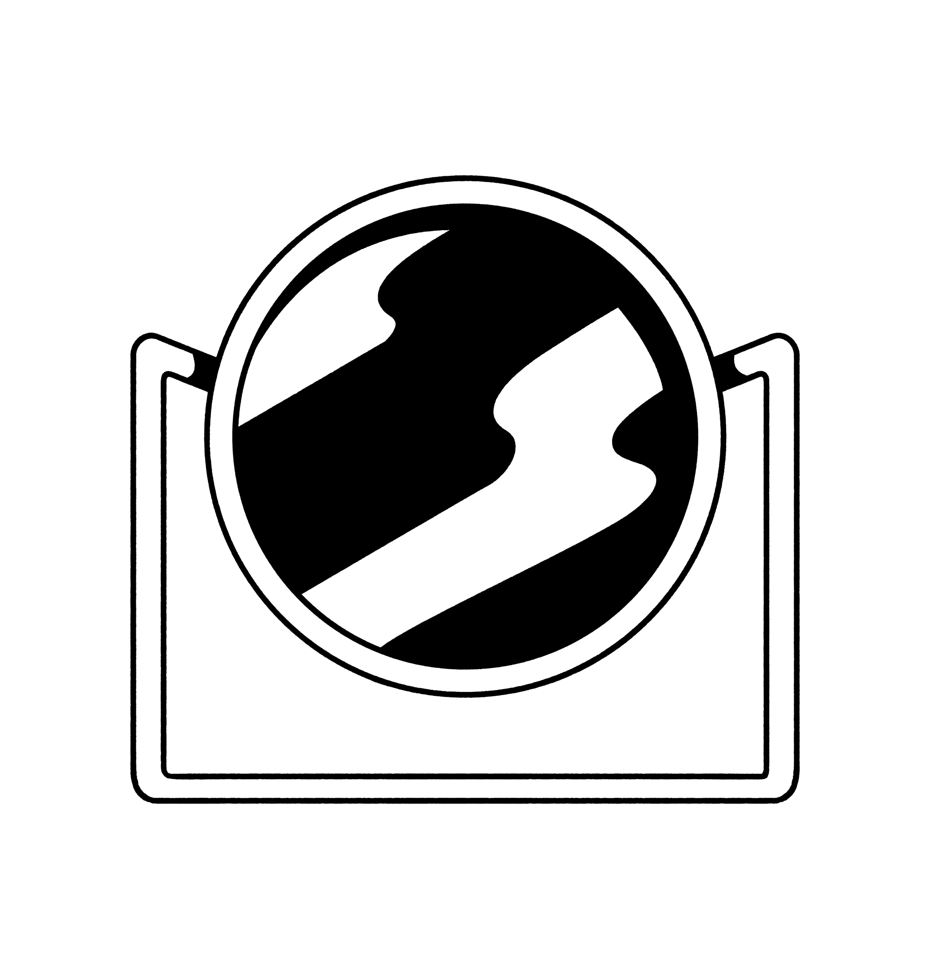 The Not-So-Basic (Standard Digital Lenses) by LensAdvizor are illustrated as a round mirror with a thick frame on a simple rectangular stand, all in bold black and white, highlighting their high-quality optical clarity.